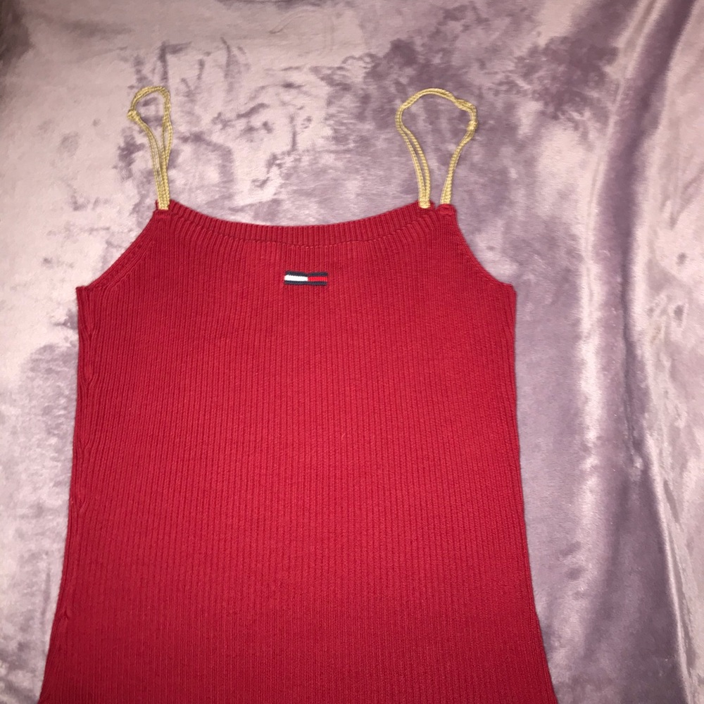 red thick knit  tommy hilfiger tank